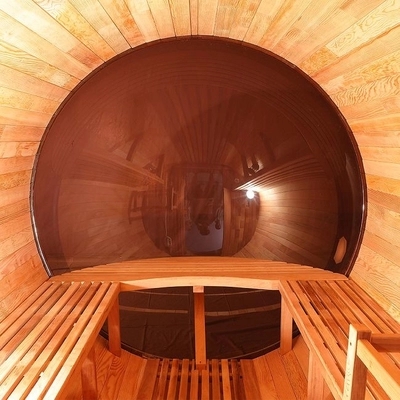 Clear Red Cedar Wood Electric Heater Wet Steam Panoramic View Sauna Outdoor