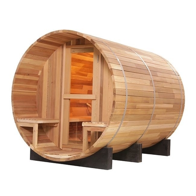 Canadian Red Cedar Wood Traditional Steam Barrel Outdoor Sauna Support OEM ODM